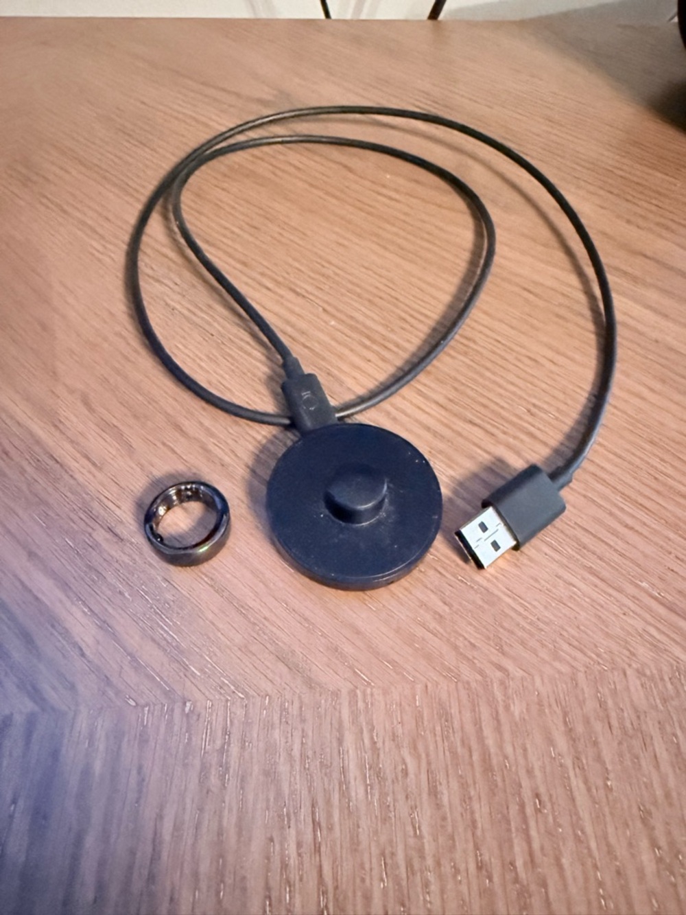 Oura Black Ring Charger with USB Cable